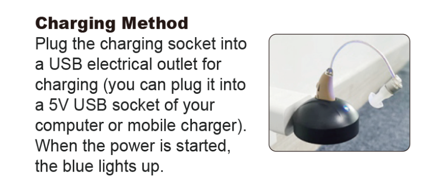 Rechargeable amplifier hearing aid use manual 