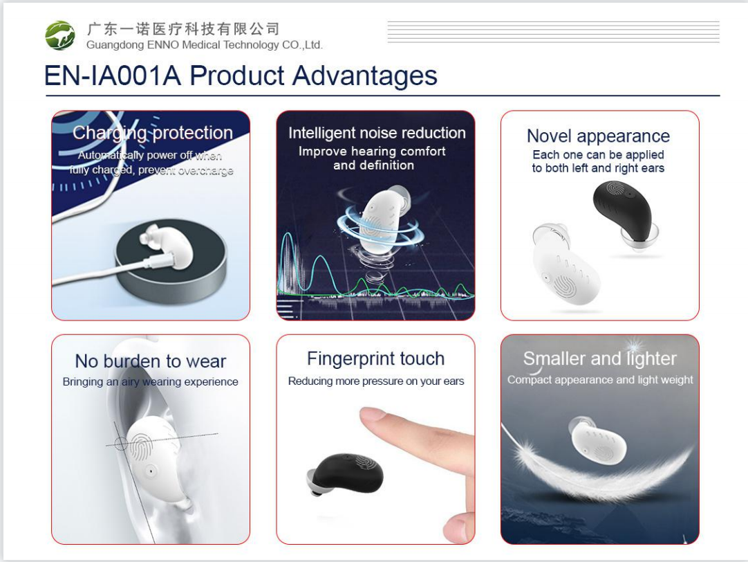 EN-IA001B directly recharge on ITE hearing aid| ennohearingaid